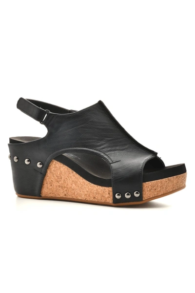 Corkys Footwear Say Baby Cork Wedge Sandals In Black