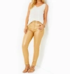 LILLY PULITZER EAGAN HIGH RISE SUPER SKINNY JEANS IN GOLD METALLIC