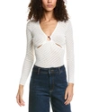 Sandro Ring-embellished Cutout Pointelle-knit Top In White