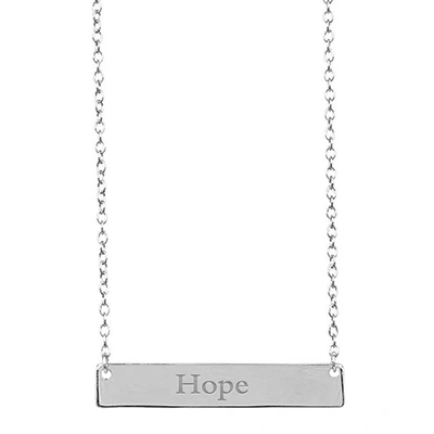 Sterling Forever Sterling Silver Inspirational Bar Pendant Necklace