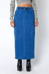 Olivaceous Parachute Skirt In Denim In Multi