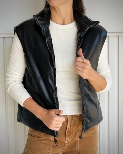Bishop + Young Madison Quilted Vest In Black