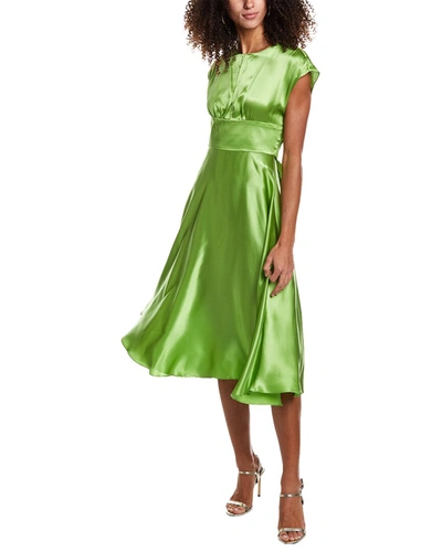 Amanda Uprichard Esti Silk Midi Dress In Green