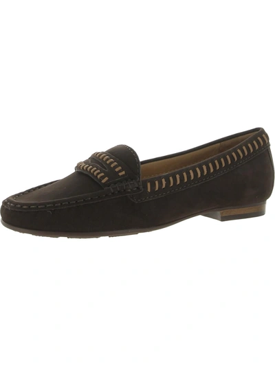 Driver Club Usa Maple Ave Womens Leather Slip-on Moccasins In Black