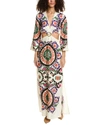 Ba&sh Cut-out Floral-print Long Dress In White