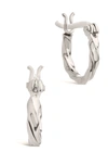 STERLING FOREVER STERLING SILVER SIMPLE TWIST HOOPS-SILVER