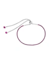 Sterling Forever Cz Slider Bracelet[silver/fuchsia] In Pink