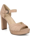 Naturalizer Womens Suede Open Toe Ankle Strap In Beige