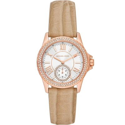 Michael Kors Women's Mini Everest Quartz Three-hand Luggage Suede Leather Watch 33mm