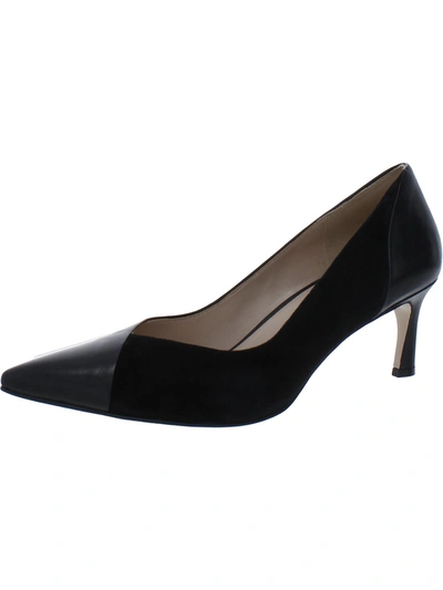 27 Edit Faris Womens Leather Pointed Toe Pumps In Black