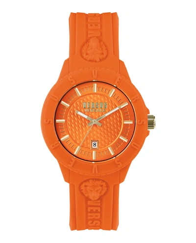 Versus Men's 3 Hand Date Quartz Tokyo Orange Silicone Watch, 43mm