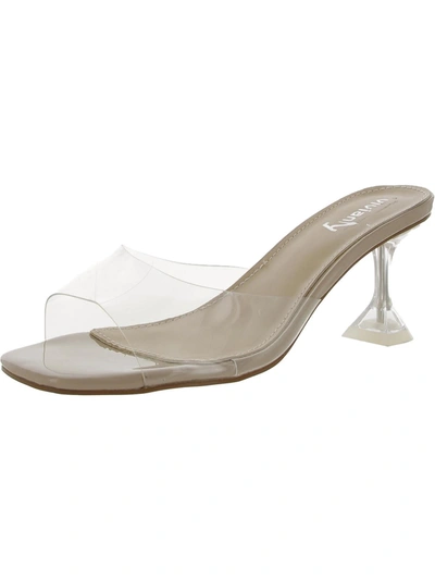 Vivianly Womens Open Toe Slip On Heels In White