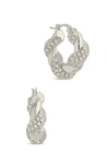 Sterling Forever Florence Hoops In Silver