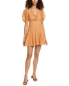 Sandro Eyelet A-line Dress In Orange
