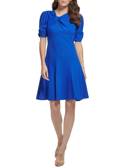 Dkny Womens Ruffled Long Midi Dress In Blue
