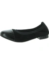 David Tate Nicole Cap Toe Flat In Black
