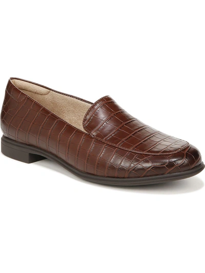 Soul Naturalizer Luv Loafers In Dark Brown Croco Embossed Faux Leather