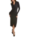 Brunello Cucinelli Wrap-effect Bead-embellished Wool-blend Jersey Dress In Multi