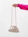 Maria La Rosa Game Mini Sequins Clutch Bag In Beige