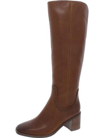 27 Edit Edda Womens Leather Wide Calf Knee-high Boots In Brown