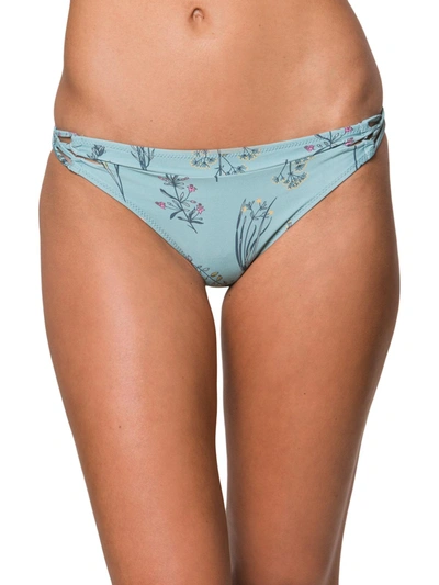 O'neill Womens Cheeky Botanical Print Bikini Swim Bottom In Blue