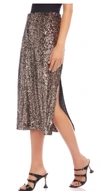 FIFTEEN TWENTY SEQUIN SKIRT MIDI IN BRONZE SEQUIN