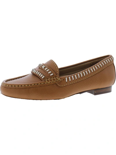 Driver Club Usa Maple Ave Womens Leather Slip-on Moccasins In Brown