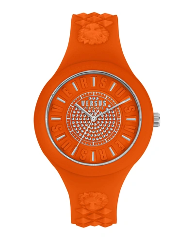Versus Fire Island Indiglo Silicone Watch In Gold