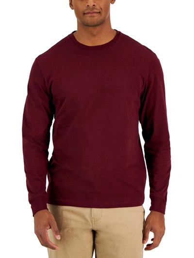 Club Room Mens Crewneck Long Sleeve T-shirt In Red