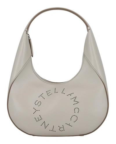 Stella Mccartney Logo Hobo Shoulder Bag In White