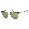 Ferragamo Men's 54mm Black And Shiny Gold Sunglasses In Multi