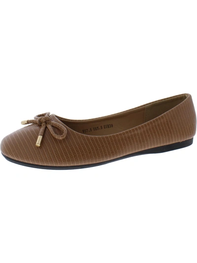 Crepuscolo Womens Faux Leather Snake Print Ballet Flats In Brown