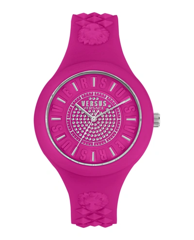 Versus Fire Island Indiglo Silicone Watch In Purple