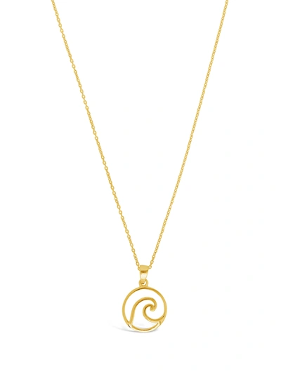 Sterling Forever Sterling Silver Circle Wave Necklace In Gold