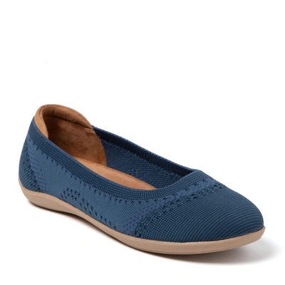 Dearfoams Women's Misty Ballet Flat Indoor/outdoor Slip Ons In Blue