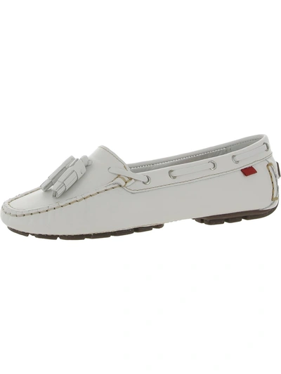 Marc Joseph Cherry St. Womens Leather Slip-on Moccasins In White