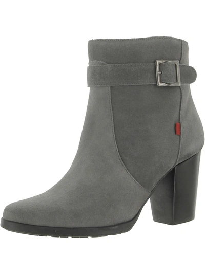 Marc Joseph River Rd Womens Suede Heels Ankle Boots In Grey
