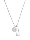 Sterling Forever Open Rectangle & Circle Pendant Necklace In Silver