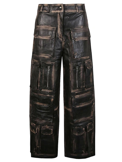 FERMAS.CLUB FERMAS.CLUB LEATHER CARGO TROUSERS