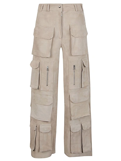 Fermas.club Suede Cargo Trousers In Beis