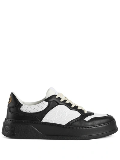 Gucci Chunky B Leather Sneakers In Black