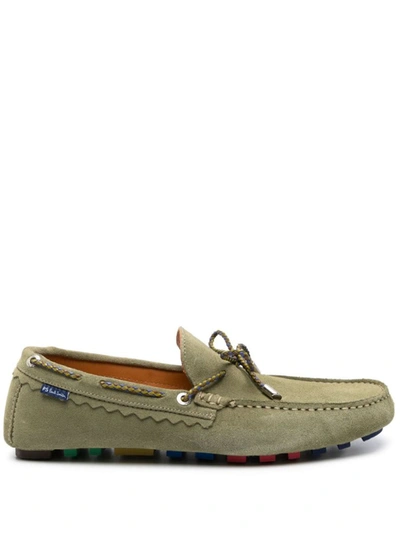 Paul Smith Springfield Suede Leather Loafers In Verde