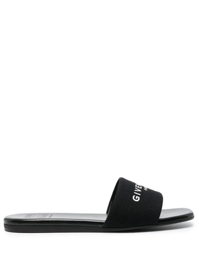 Givenchy Leather Slides In Black