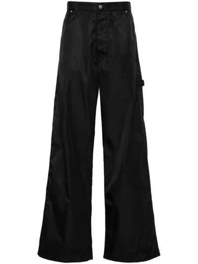 Off-white Nylon Carpenter Trousers In Black