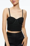 ALICE AND OLIVIA DAMIA RUCHED CORSET TOP
