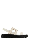 Tod's Cut-out Leather Sandals In White