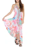 RANEE'S BUTTERFLY HALTER COVER-UP MAXI DRESS