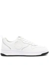Just Cavalli Logo-patch Leather Sneakers In White