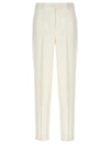 Kiton Slim Fit Trousers Featuring Front Pleats In White