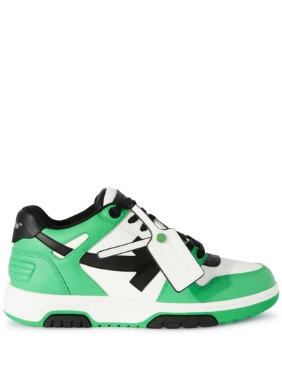 Off-white Out Of Office Leather Sneakers In Green,black